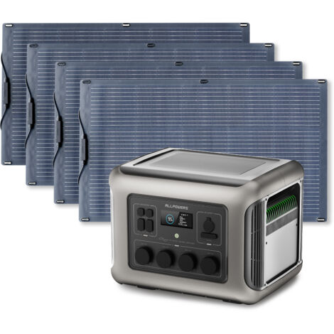 ALLPOWERS R2500 Estación de Energía Portátil con 4 Paneles Solares Flexiblede de 100W, 4 Salidas AC 2500W (4000W Pico), 2016Wh Batería LiFePO4, Generador Solar Para Camping, Viajes, Emergencia, RV (1/5)