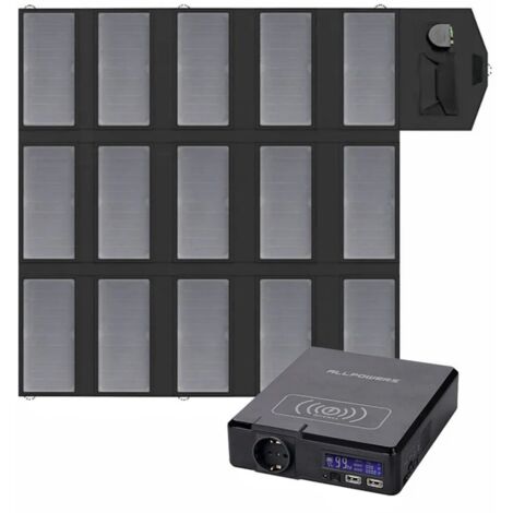 ALLPOWERS S200 Estacion de Energia Portatil con 100W Panel Solar, Batería de 154Wh, Salida CA 200W, Carga Rápida 1.5H,  Generador Solar para Teléfonos Móviles Computadoras, Camping, Viajes, Cortes