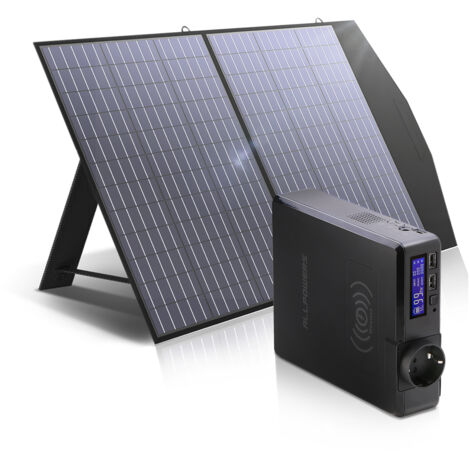 ALLPOWERS S200 Generador Solar con 100W Panel Solar, Batería de 154Wh, Salida CA 200W, Carga Rápida 1.5H, Estacion de Energia Portatil para Acampar Teléfonos Móviles Computadoras, Camping, Viajes