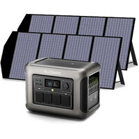 ALLPOWERS R1500 Generador Solar con 2 paneles solares de 140W, Batería LiFePO4 de 1152Wh con 4 Salidas AC de 1800W (3000W Pico), Estacion de Energia Portatil para Camping, Emergencia, Viajes, Cortes
