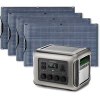 ALLPOWERS R2500 Estación de Energía Portátil con 4 Paneles Solares Flexiblede de 100W, 4 Salidas AC 2500W (4000W Pico), 2016Wh Batería LiFePO4, Generador Solar Para Camping, Viajes, Emergencia, RV