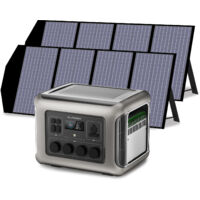 ALLPOWERS R2500 Generador Solar con 2 Paneles Solares Plegables de 140W, 4 Salidas AC 2500W (4000W Pico), 2016Wh Batería LFP, SAI15 ms, Estación de Energía Portátil para Camping, Corte de Energía