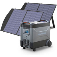 ALLPOWERS Estación de energía portátil R4000 con 2 x 100W Paneles Solares, batería LFP de 3456Wh, 4 Tomas CA 4000W (6000W Pico), Carga Rápida de 1.2H, generador solar para Acampar, Cortes, UPS Backup