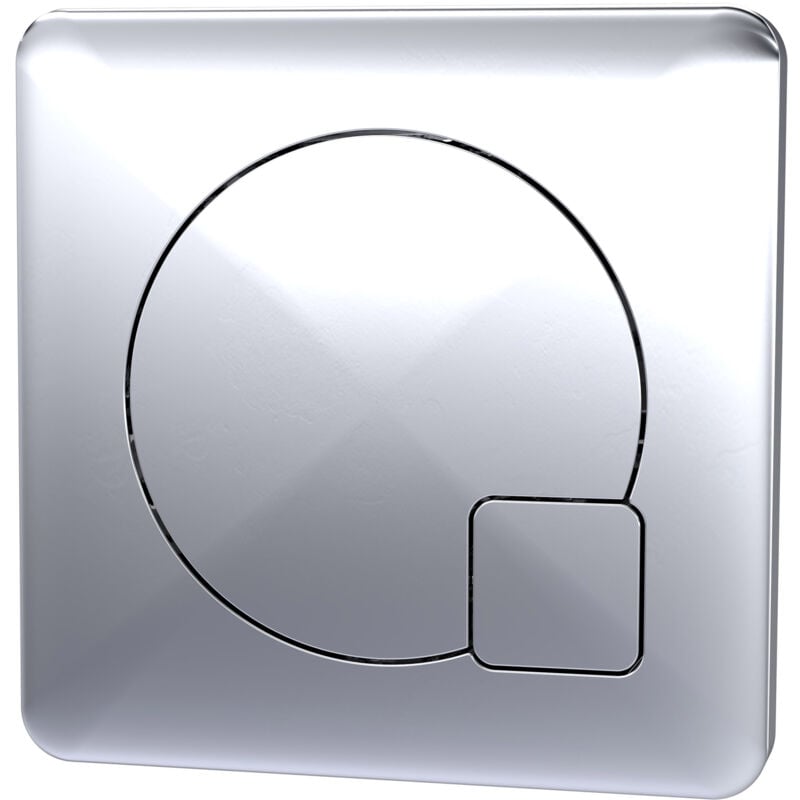 Square Dual Flush Push Button - 70mm - Polished Chrome