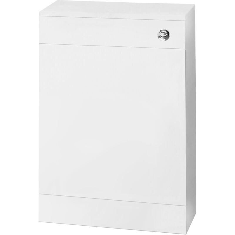 Slimline WC Unit with Concealed Cistern  - 500mm - Gloss White
