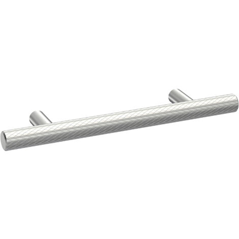 Furniture Handle Textured Knurled Bar Handle, 156mm (96mm Centres) - Satin Chrome