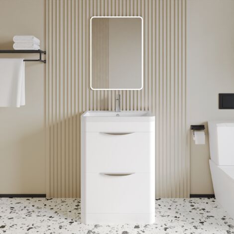 Floor Standing Vanity Unit Bathroom 600 x 450 x 840mm - White