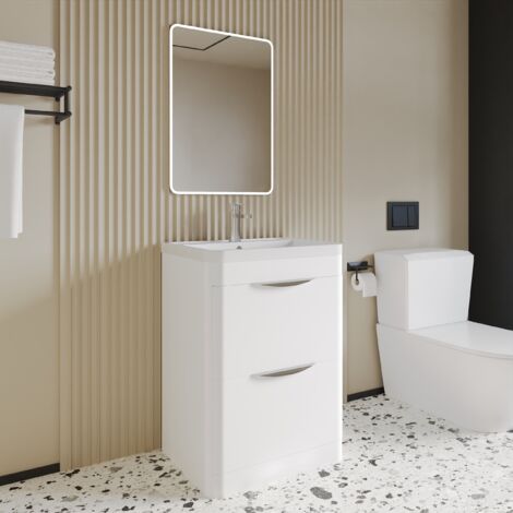 Floor Standing Vanity Unit Bathroom 600 x 450 x 840mm - White