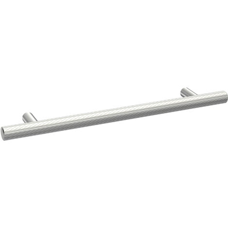 Furniture Handle Textured Knurled Bar Handle, 220mm (160mm Centres) - Satin Chrome