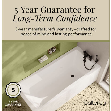 Single Ended Straight Shower Bath with Leg Set - 1700mm x 700mm