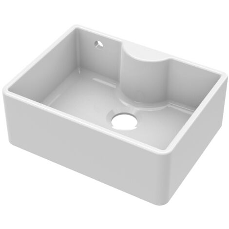 595mm - Single Bowl Butler Kitchen Sink - with Tap Ledge,  Overflow