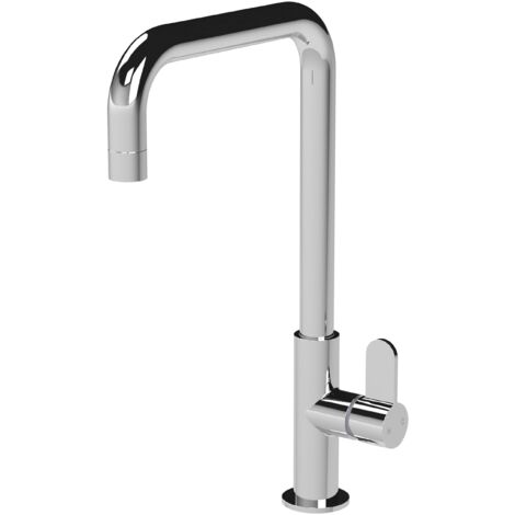 Balterley Warslow Kitchen Mono Mixer Tap with Single Lever Handle, Square Swivel Spout - Polished Chrome Finish