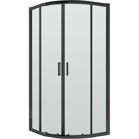 Quadrant 6mm Toughened Safety Glass Shower Enclosure - 900mm x 900mm - Black (1/3)