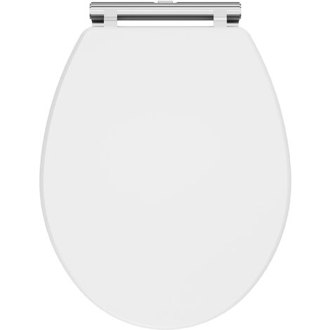 Balterley Swynnerton Traditional Bathroom Soft Close Wooden Toilet Seat, Satin White
