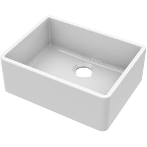 595mm - Single Bowl Butler Kitchen Sink - No Overflow &  No Tap Hole (1/4)