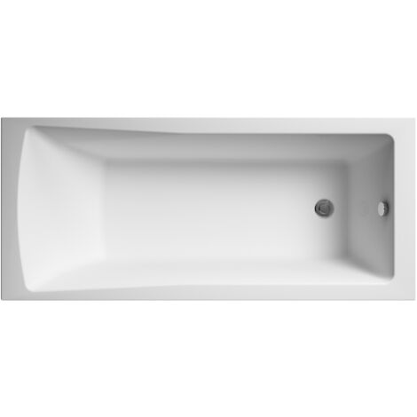 Square Single Ended Straight Shower Bath with Leg Set - 1500mm x 700mm (1/5)