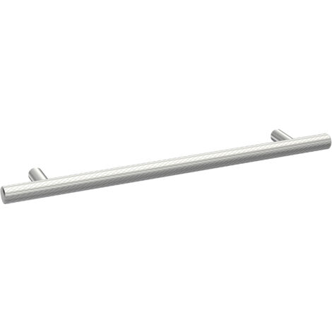 Furniture Handle Textured Knurled Bar Handle, 252mm (192mm Centres) - Satin Chrome