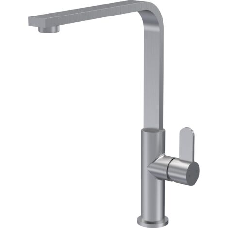 Balterley Ipstones Kitchen Mono Mixer Tap with Single Lever Handle, Curved Swivel Spout - Brushed Nickel Finish (1/5)