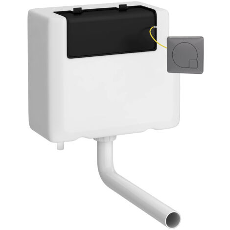 Universal Water Saving Dual Flush Bottom Inlet & Square Push Button - Brushed Pewter