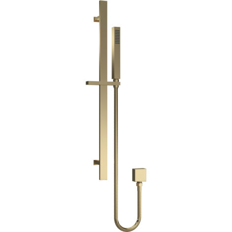 Rectangular Slider Rail Kit with Outlet Elbow - Brushed Brass
