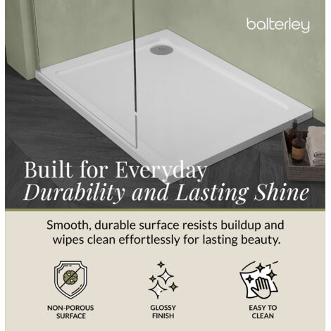 1000mm x 760mm Premium Rectangular Shower Tray - White