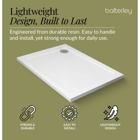 1000mm x 760mm Premium Rectangular Shower Tray - White