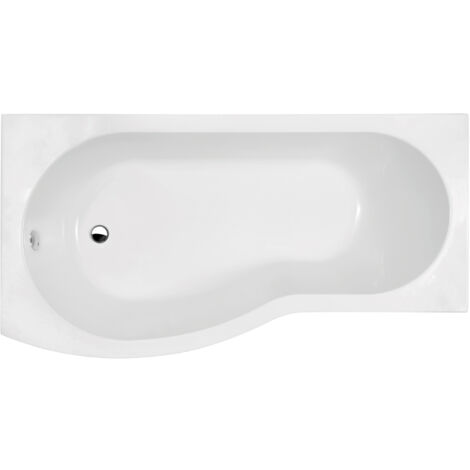B Shape Left Hand Shower Bath Tub & Leg Set - 1700mm