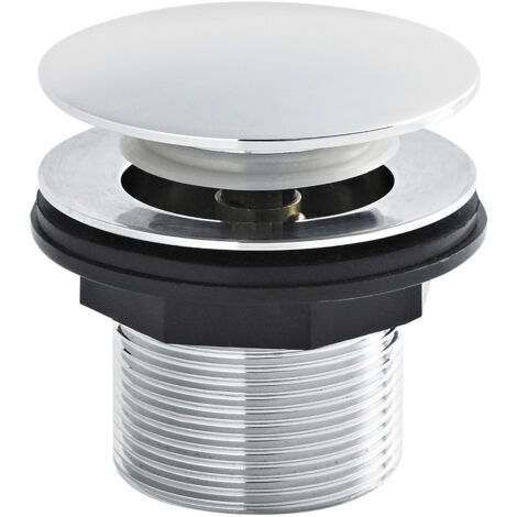 Bath Push Button Waste, No Overflow, for Baths up to 25mm Thick - Chrome