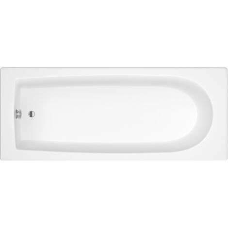 Round Single Ended Straight Shower Bath with Leg Set - 1700mm x 700mm