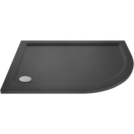 900mm x 760mm Premium Shower Tray - Right Hand Offset Quadrant - Slate Grey