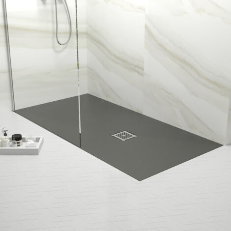 1600mm x 800mm Premium Slimline Rectangular Shower Tray - Slate Black