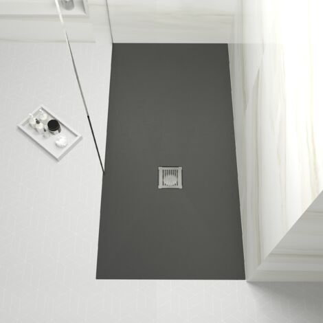 1600mm x 800mm Premium Slimline Rectangular Shower Tray - Slate Black