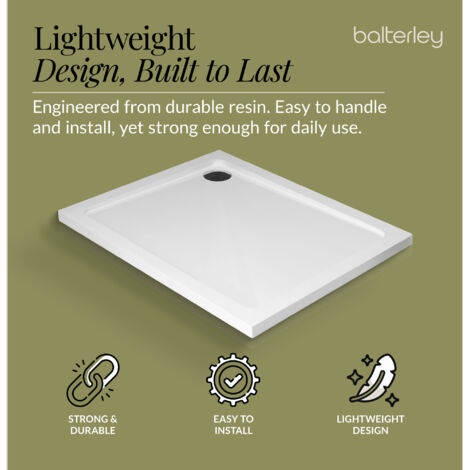 900mm x 700mm Premium Rectangular Shower Tray - White