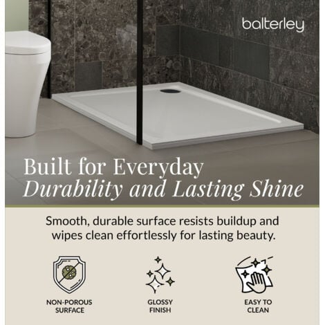 900mm x 700mm Premium Rectangular Shower Tray - White