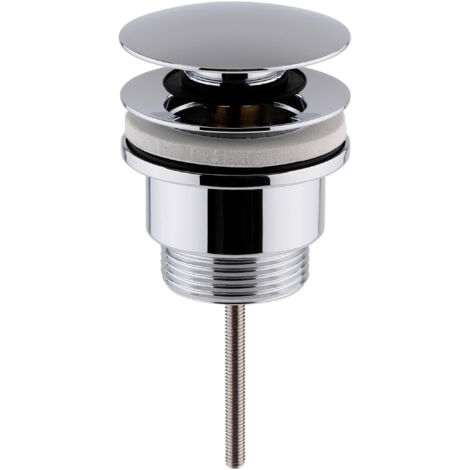 Universal Round Push Button Basin Waste, Slotted & Unslotted - Chrome
