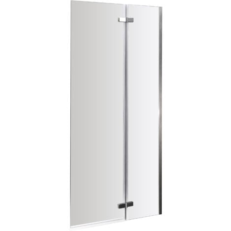Chrome 5mm Toughened Safety Glass Centre Hinged Shower Bath Screen