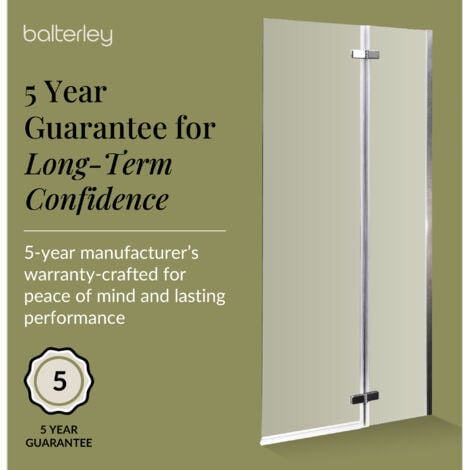 Chrome 5mm Toughened Safety Glass Centre Hinged Shower Bath Screen