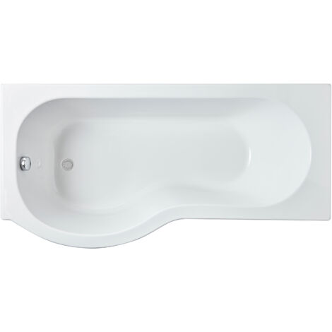 P Shape Left Hand Shower Bath Tub with Leg Set, 1700mm - Reversible, Modern Design