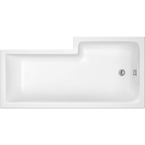 L Shape Left Hand Shower Bath Tub with Leg Set (Waste & Panels Not Included) - 1700mm - Balterley