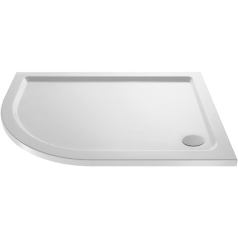900mm x 760mm Premium Shower Tray - Left Hand Offset Quadrant - White