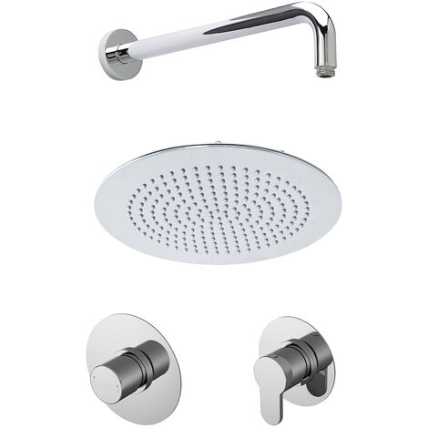 1 Outlet Luxury Shower Bundle - Stop Tap, Temperature Control, Arm & Head - Chrome