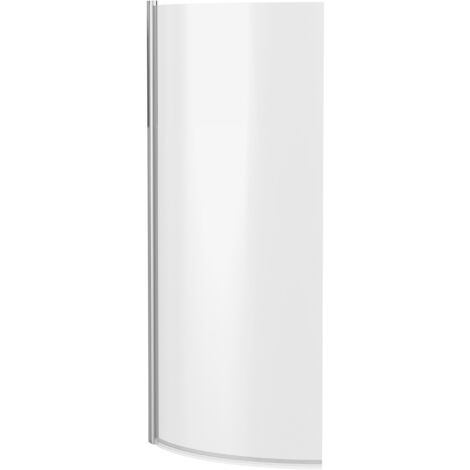 Reversible Chrome Curved P-Shaped Shower Bath Screen - 1430 x 720mm