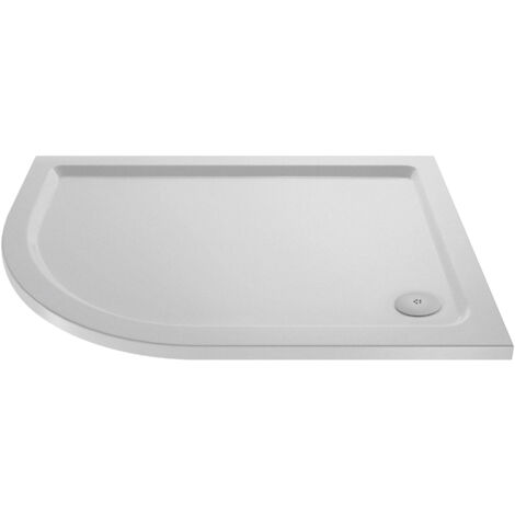 1200mm x 900mm Premium Slip Resistant Offset Quadrant Shower Tray Left Hand, White - Anti-Slip Stone Bathroom Base - Balterley