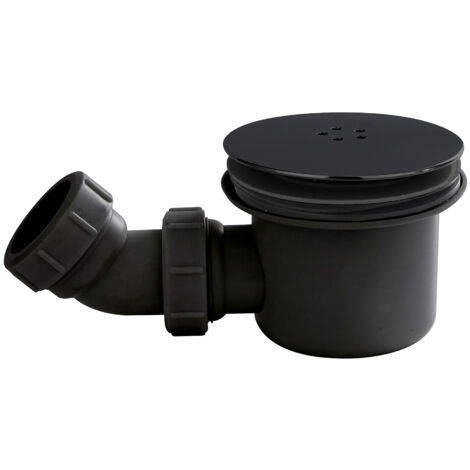 Resin Shower Tray Mega Flow Waste - Black