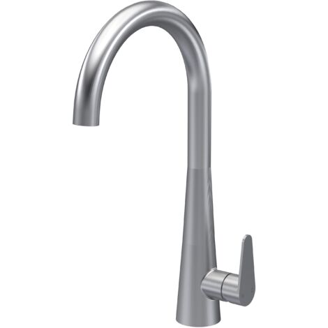 Kitchen Mono Mixer Tap with 1 Lever Handle, 398mm - Brushed Nickel