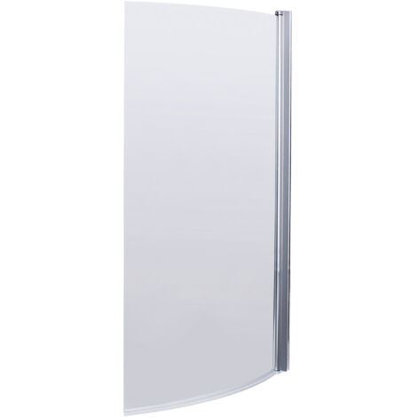 Curved 6mm Toughened Safety Glass Reversible B-Bath Screen - Chrome (1/5)