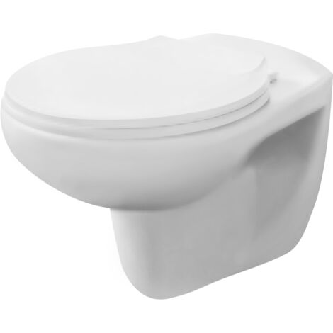 Contemporary Bathroom Wall Hung Toilet Pan  , 390mm x 355mm, White