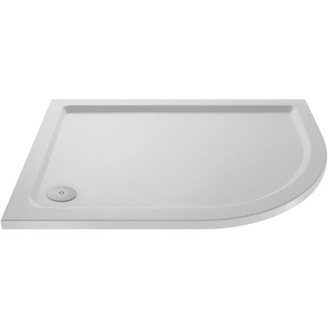 1000mm x 800mm Premium Slip Resistant Offset Quadrant Shower Tray Right Hand, White - Anti-Slip Stone Bathroom Base - Balterley