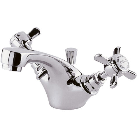 Traditional Crosshead Mono Basin Tap & Pop Up Waste - Chrome