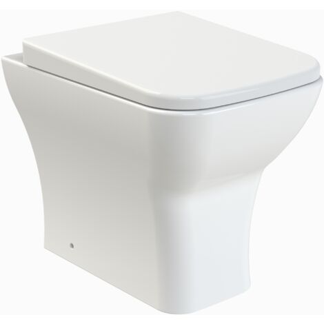 Back to Wall Toilet Pan & Soft Close Seat - 410mm x 365mm x 500mm